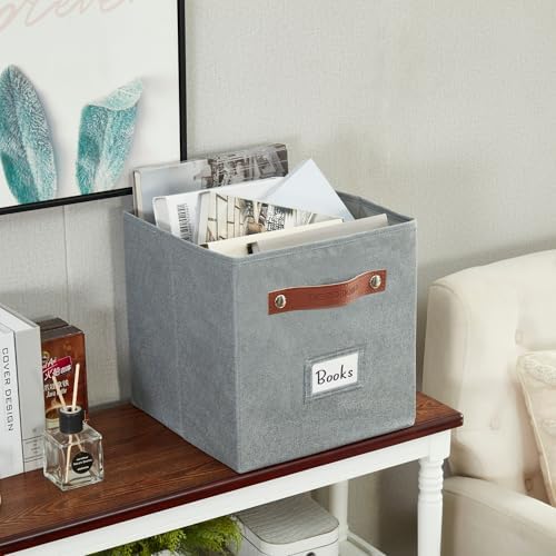 DECOMOMO Storage Bins, Cube Storage Bin with Labels