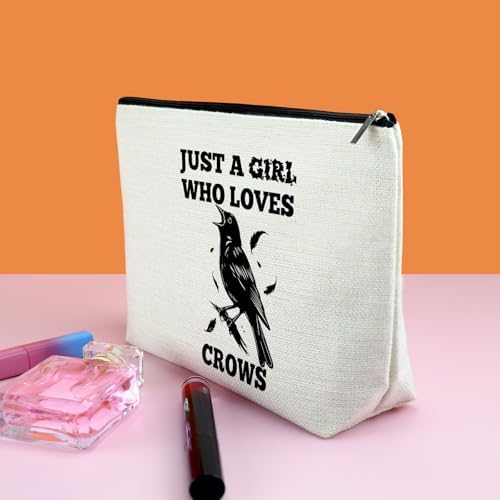 Crow Lover Gifts Makeup Bag Crow Gifts for Women Crows Themed Gift Black Crows Cosmetic Bag Bird Watching Gift Bird Lover Birthday Christmas Graduation Gift for Friend Daughter Colleague Sisters