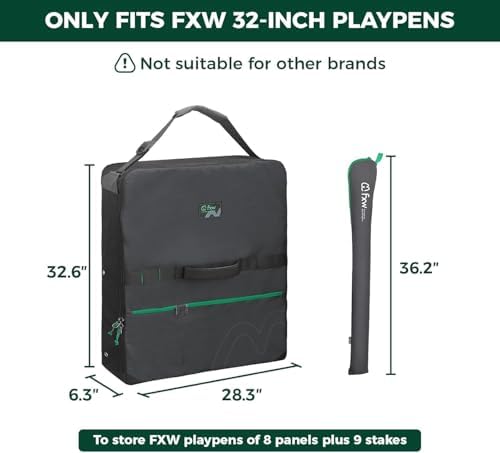 FXW Dog Playpen Storage Bag, Designed for RV Trips, Black, 2 Packs | Fits FXW Pens Only(32" H 8 Panels & 9 Stakes), Comfortable Carry, Neat Storage, Wear-Resistant, Patented