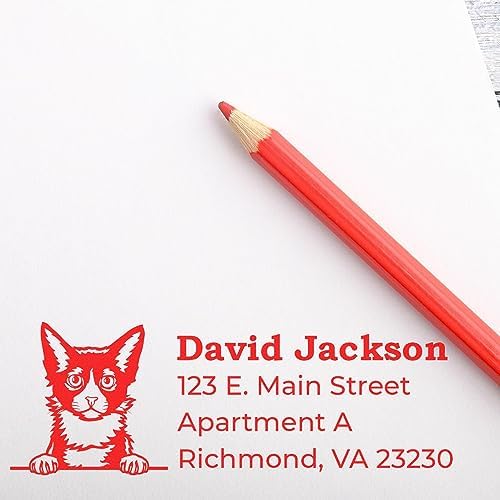 Personalized LaPerm Customized Address Return Stamp - 7/8 x 2-1/4 - Perfect Address Stamps for Certificates - Made to Order Mailing Address Stamps for Small Business Branding