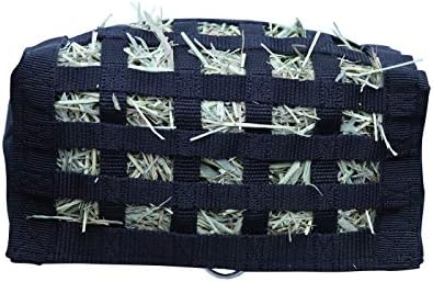 Rabbit & Guinea Pig Hay Bag Feeder with Super Tough Bottom® Design | Small 10.5" x 9" x 5" Hay Feeder | Organized Feeding | Made in USA Design (Black, Small 10.5" x 9" x 5")