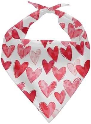 Howilath Pink Heart Pet Bandana, Perfect for Valentine's, Date Night or Anniversary, Dog Scarf for Small Medium Large Breeds