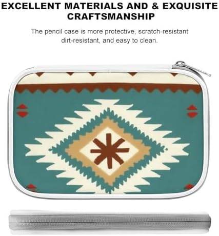 Women's Simple Thin Pencil Case Waterproof And Portable Perfect Organizer Box Ethnic Indiana Southwest Western Tribal Aztec Green