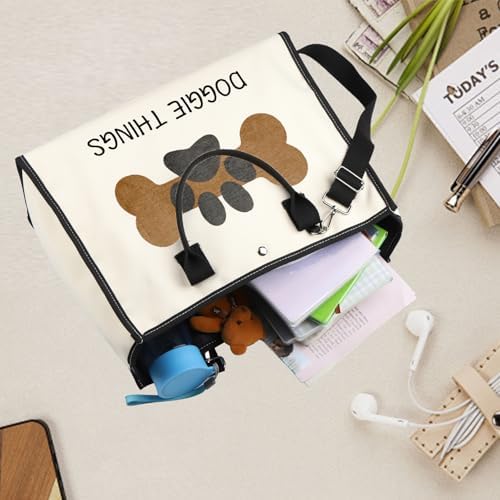 FOTAP Dog Lover Shopping Bag - Owner Tote for Toys, Park, and Doggie Things - Gift (DOGGIE THING LT)