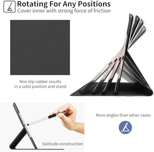 Case for Samsung Galaxy Tab A7 Lite 8.7" 2021 Model (SM-T220/T225/T227) | Slim Leather Smart Cover with Multi-Angle Anti-Slip Stand [Auto Wake/Sleep] Shell for Women Men, Vintage Black Flag