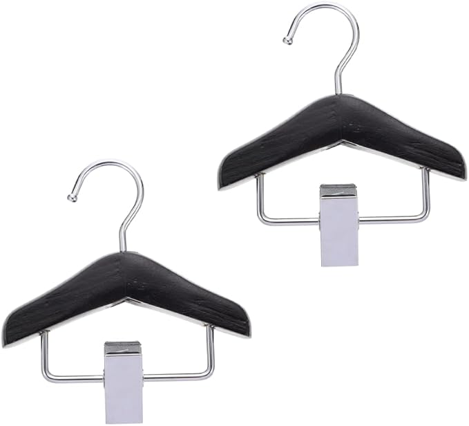 Happyyami 2Pcs Wooden PET Clothes Hanger Adjustable Dog and Cat Clothing Organizer Sturdy Closet Hook for PET Apparel Storage