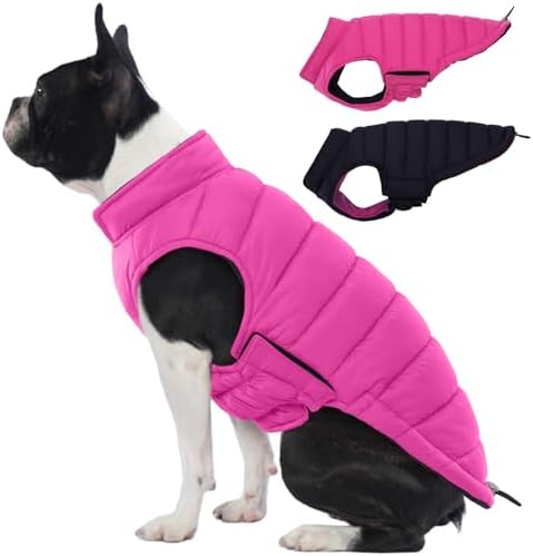 Lelepet Reversible Dog Coat Windproof Dog Puffer Jacket Lightweight Vest