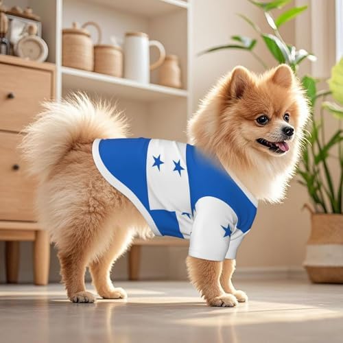 Honduran Flag Dog Shirt Pet Cotton T-Shirt Breathable Dog Clothes