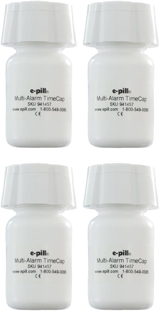 TimeCap Bottle Cap with Last Opened Time Stamp & Reminder | Tracks Last Open Date for Medication, Vitamins, Supplements & Pet Care (4)