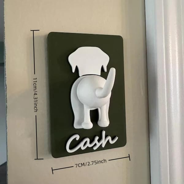 Personalized Dog Leash Holder for Wall, Custom 3D Dog Butt Leash Holder with Name, Hooks for Leashes, Keys, Collars, Christmas Birthdays Housewarming Gift for Pet Lovers