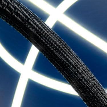 Techflex F360 Full 360 Degree Enclosed Semi-Regid Braided Sleeving Flexible Conduit - 1.38" - 75 Feet - Black