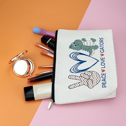 Alligator Gift Makeup Bag Alligator Themed Gifts Gators Lover Gift for Daughter Sister Friend Cosmetic Bag Animal Lover Gifts Christmas Birthday Graduation Present for Her Female Tarvel Pouch