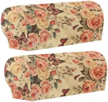 Vintage Floral Sofa Arm Covers for Couch Set of 2 Soft Stretch Armrest Covers Furniture Protector Armchair Slipcovers for Recliner Halloween Decoration