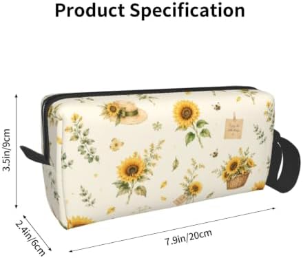 Sunflower Cottage Collage Makeup Bag for Women, Cosmetic Pouch | Double-Sided Sunflower Cottage Cosmetic Organizer with Foam Padding for Women, Travel, Gym, School, and Daily Storage