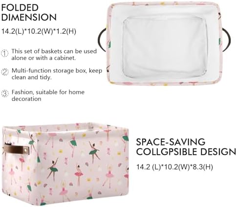 Didi & Hosa Storage Basket Cube Collapsible Toys Shelf Baskets Bin with Handle Laundry Organizer Storage Box for Home School & Office (Basket-11)
