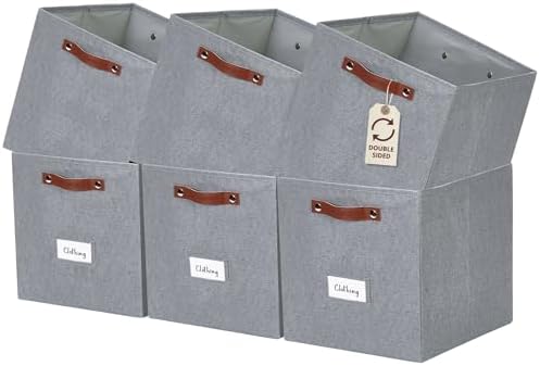 DECOMOMO Storage Bins, Cube Storage Bin with Labels