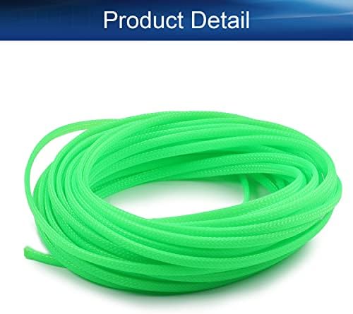 Bettomshin 1Pc 32.8Ft(10m) Cable Management Sleeve, 3/16"(4mm) Width PET Fluorescent Green Cord Protector, Wire Loom Tube Insulated Split Sleeving for USB Cable Power Cord Organizer Video Cable Hider