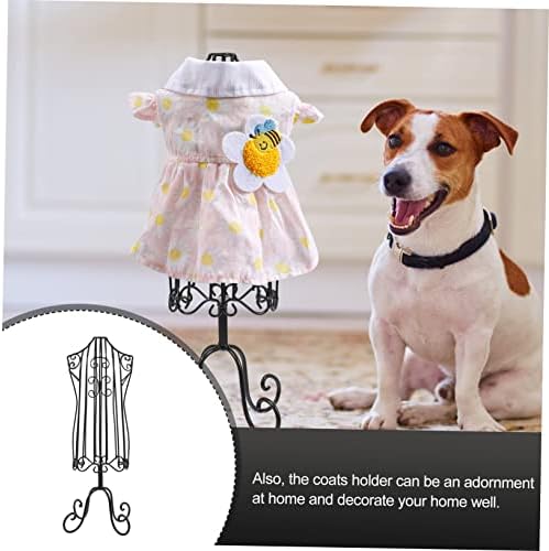 iplusmile Iron Pet Clothes Display Stand Mannequin Rack for Cat Dog Garment Showcase Smooth Rounded Edges Wrinkle Storage Holder for Pet Apparel
