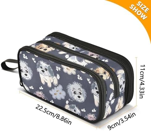 Cartoon Pet Dog Pencil Case Large Capacity Pen Bag School Office Stationery Organizer Zipper Pencil Pouch for Teen Girls Boys Adult