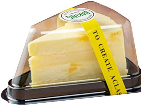 Set of 50 Cake Slice Container Cheesecake Cake Slice Container,black | Transparent Plastic Cakes Box Holder