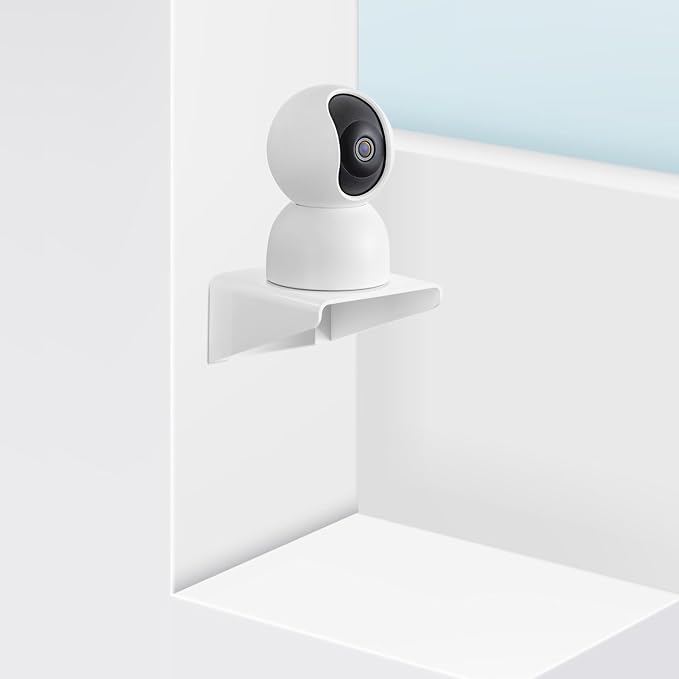 UKCOCO Camera and Router Wall Shelf Floating Bracket 2pcs White Plastic Adhesive Wall-Mounted Organizer for Monitor Holder Indoor Use