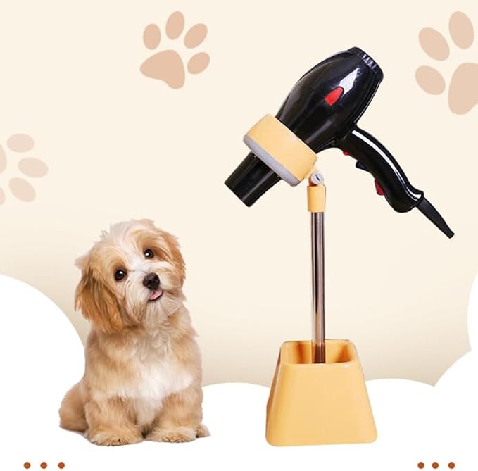 Mikikit Pet Hair Dryer Holder Rotation Dog Dryer Stand Hair Tool Organizer Stainless Steel Pp