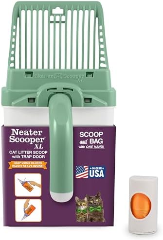 Neater Pet Brands Neater Scooper XL Cat Litter Scoop, 15 Refill Bags – Extra-Large Capacity Mess-Free Cat Litter Scooper with Bag for Large & Multiple Cats, Spill-Proof Litter Box Scooper with Holder