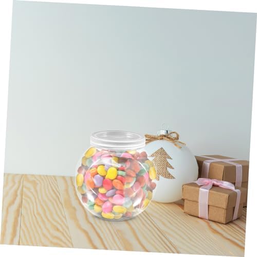 SOLUSTRE 3pcs Clear Candy Jar Transparent Snack Holder for Cookies Fruits Treats Reusable Jars with Lids for Holiday Decoration present Storage