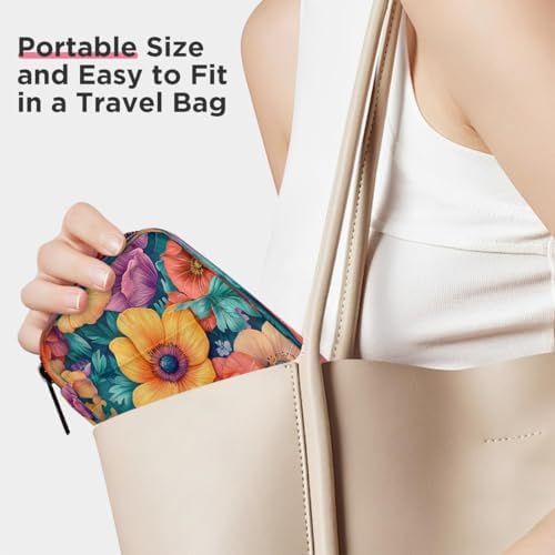 Pill Organizer Box Flower Flowers Colorful 7-Day Weekly Medicine Pill Case Travel Pill Container Portable Pill Holder Storage Purse Bag Small Compact Size for Vitamin Supplement Birth Control