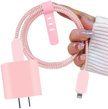 CameCosy Frosted Charger Cable Protector for iPhone 18W/20W Charger - Pink