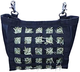 Rabbit & Guinea Pig Hay Bag Feeder with Super Tough Bottom® Design | Small 10.5" x 9" x 5" Hay Feeder | Organized Feeding | Made in USA Design (Black, Small 10.5" x 9" x 5")