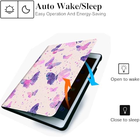 for Microsoft Surface Go 4/3/2/1-10.5" 2021 Tablet Case,Auto Wake/Sleep,Adjustable Stand Protective Cover - Watercolor Butterfly