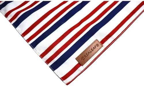 Realeaf 4th of July Dog Bandanas 2 Pack, Reversible American Flag Pet Scarf for Boy and Girl, Premium Durable Fabric, Patriotic Bandana for Medium and Large Dogs (Large)