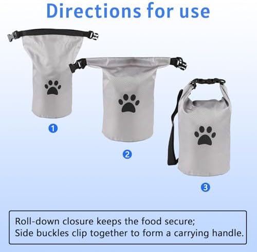 Dog Travel Bag,Travel Dog Food Container With 2pack Collapsible Dogs Travels Bowls,5l Dog Food Trave l Bag,Dogs Food Container,Bpa-Fre,Pet Safe,for Roadtrips,Home,Boarding,Camping and More/Grey