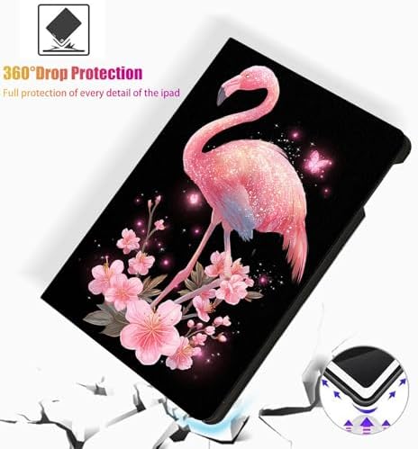 for Microsoft Surface Pro 11/10/9-13" 2024/2022 Tablet Case,Auto Wake/Sleep,Adjustable Stand Protective Cover - Pink Flamingo Glitter