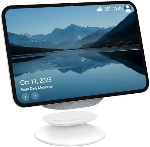 HomeMount Adjustable Stand for Show 8 (2025 Release) & Show 11, Show 11 Stand Swivel, Tilt 18 Degrees Forward & Backward Magnetic Non-Slip Bottom Adjustable Cellphones & Show 11 Accessories (White)