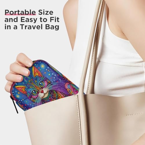 Pill Organizer Box Ethnic Style cat Cute 7-Day Weekly Medicine Pill Case Travel Pill Container Portable Pill Holder Storage Purse Bag Small Compact Size for Vitamin Supplement Birth Control