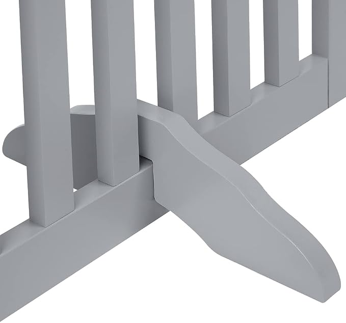 unipaws 24”H Free Standing Pet Gate for Dog Cat, 60”Wide Wooden Dog Gates | Foldable Pet Fence for Doorway, Stairs, Step, Expandable Doggy Barrier, Indoor Use
