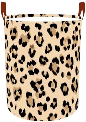 Laundry Basket 15.7x19.7 in Leopard Print Hamper for Bedroom
