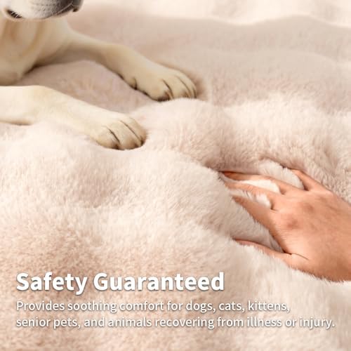SOMAHE Dog Blanket for Couch Bed, Soft Faux Fur, Large 39x31 Milky White