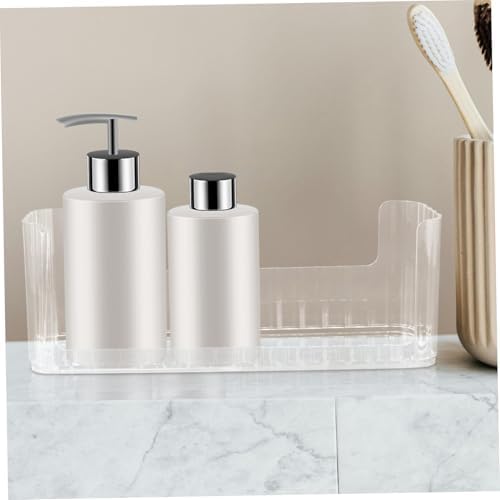 Vanity Organizer Tray Elegant Storage for Makeup and Jewelry Space-saving Design for Bathroom Medicine Cabinet and Kitchen Cabinets Transparent Finish