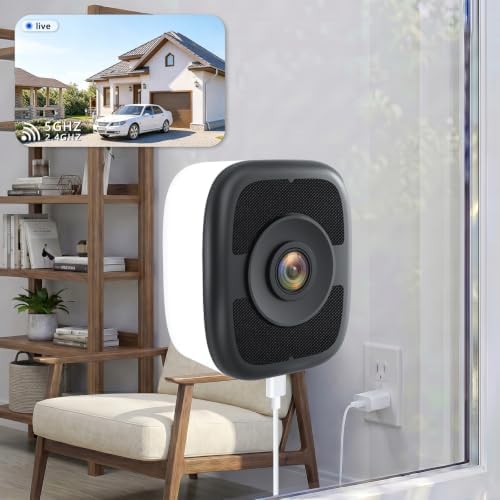 4MP 2.5K Window Camera, Included 32GB SD Card, 2.4GHz & 5GHz Dual Band WiFi
