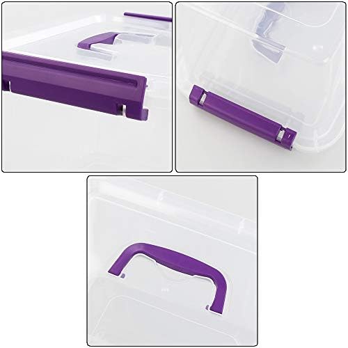 Farmoon 6 Quart Small Lidded Storage Bin, 6 Packs Latching Box Cotainer