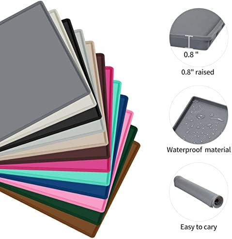 Silicone Dog Food Mat Waterproof Pet Feeding Tray for Medium and Large Dogs