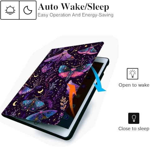for Microsoft Surface Pro 11/10/9-13" 2024/2022 Tablet Case,Auto Wake/Sleep,Adjustable Stand Protective Cover - Purple Moth Moon Star