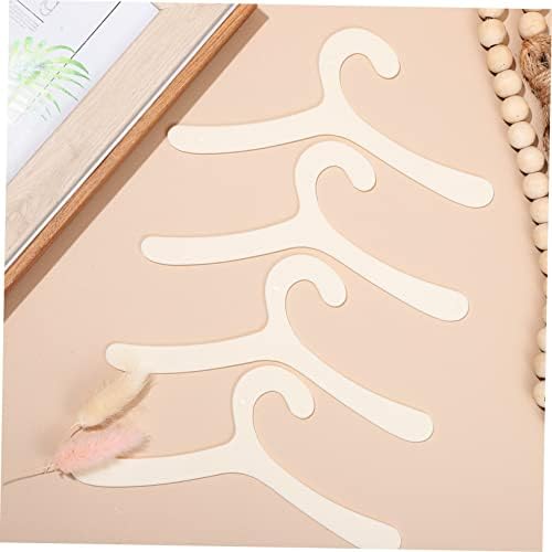 VALICLUD 40 Pcs Plastic Dog Clothes Hangers for Pet Apparel 19cm Beige | Practical Organizer for Closet or Shelf, Lightweight Build, Fine Workmanship, Easy to Carry