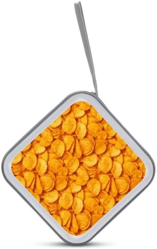 CD Case Holder for Car Potato Chips Food 40 Capacity Zipper Disc Wallet | DVD Organizer Storage Binder, Potato Chips Food Shockproof, Hard Plastic, Portable Hand Strap