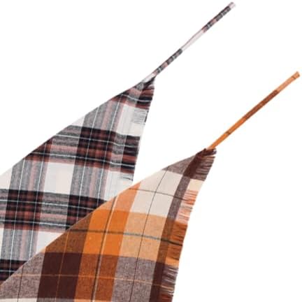 Fall Dog Bandana Autumn Thanksgiving Plaid Reversible Triangle Bibs Scarf