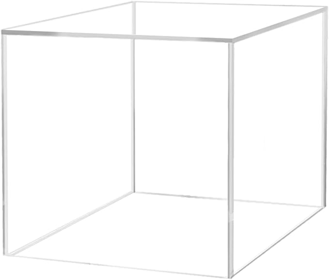 8 Inch Clear Acrylic Display Box Versatile Square No Lid Plexiglass Retail Product Storage Bin or Merchandise Riser with One Open Side No Assembly by Marketing Holders