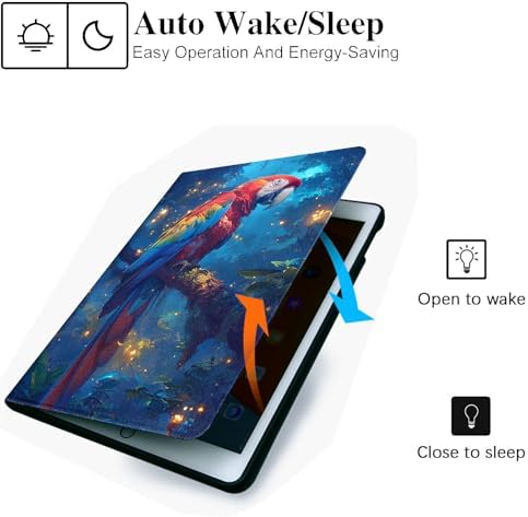 for Microsoft Surface Go 4/3/2/1-10.5" 2021 Tablet Case,Auto Wake/Sleep,Adjustable Stand Protective Cover - Cute Parrot